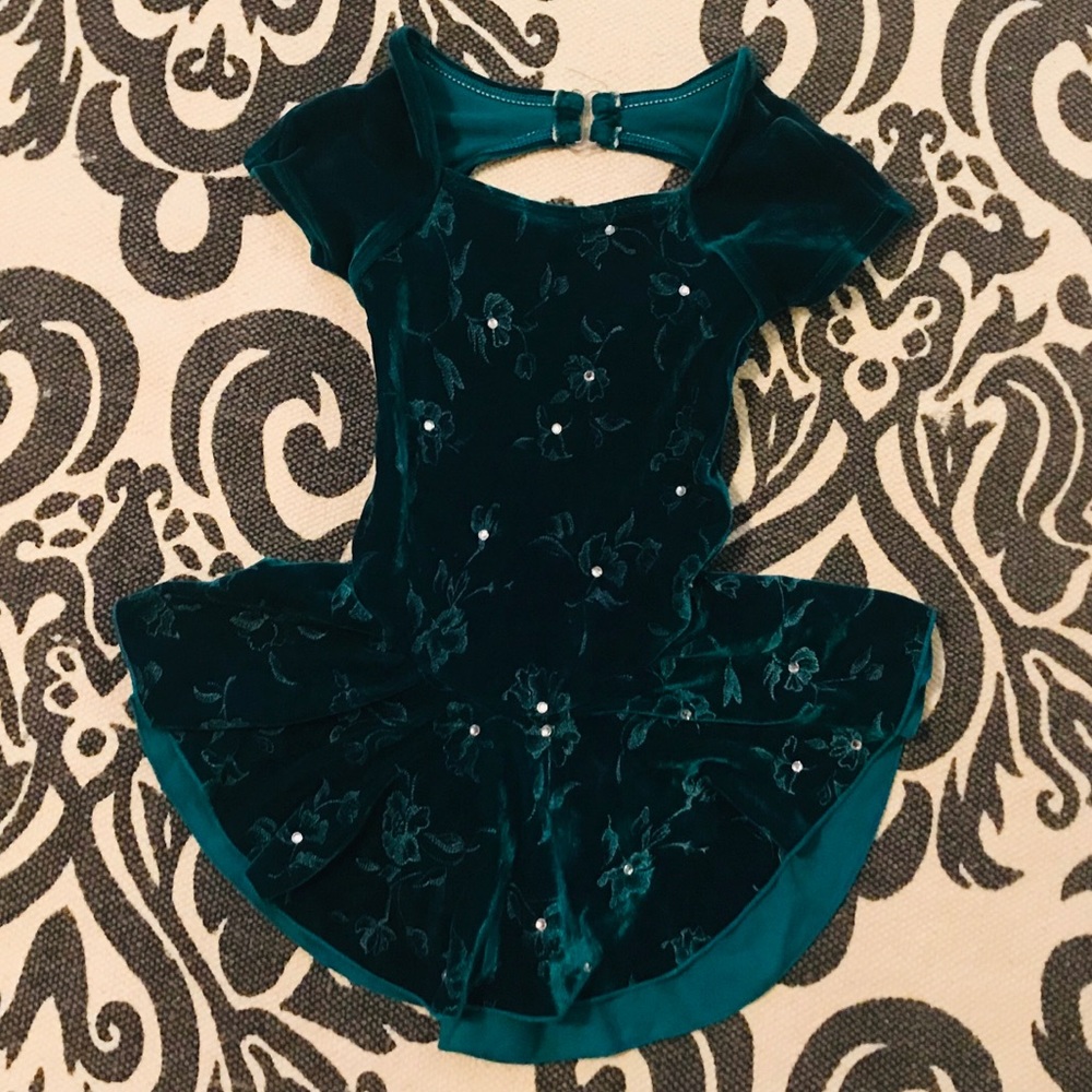 GK Ice Skating Sports Leotard Youth Small Teal
